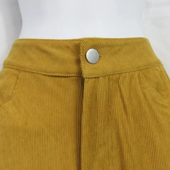 Vintage 70's Corduroy Bell Bottoms - Wide Leg Cords - Retro Mustard Yellow - NEW - Picture 4 of 12